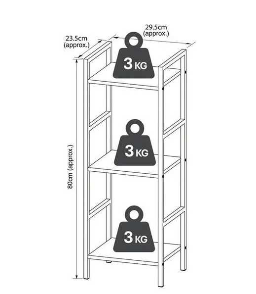 Рафт за книги, метална рамка, етажерка, цветарник, 80см
