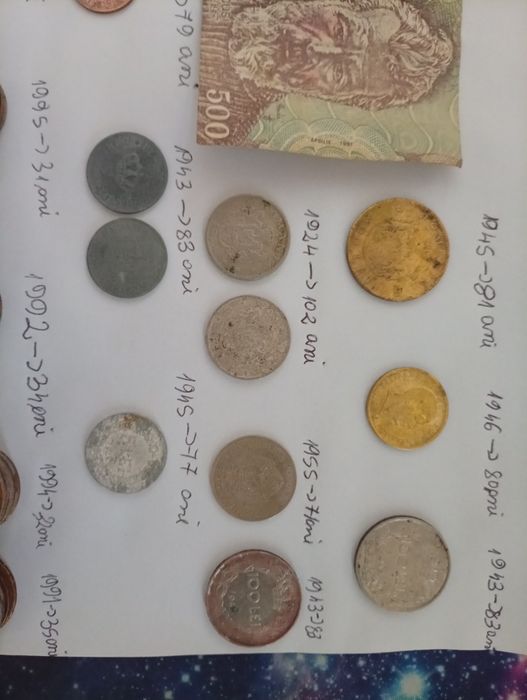 Vând colecție monede și bancnote vechi