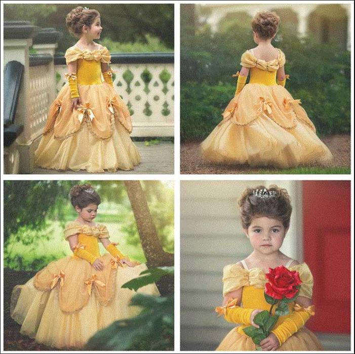 Рокля костюм на принцеса Бел от Красавицата и Звяра + ПОДАРЪК КОРОНКА