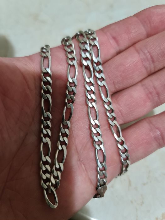 Lant argint italy 925,model figaro 3 zale cu una,nou impecabil