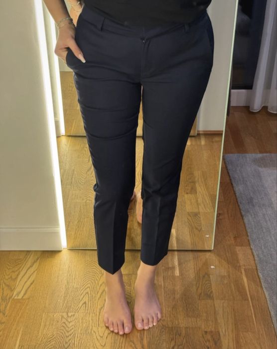 SET Perechi NOI de pantaloni drepti / office (negri/bleumarin)