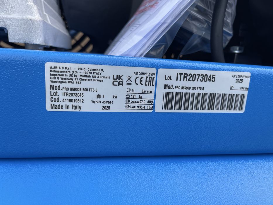 Compresor aer 500l ABAC 5,5Hp/4Kw 11bar NOU 2025