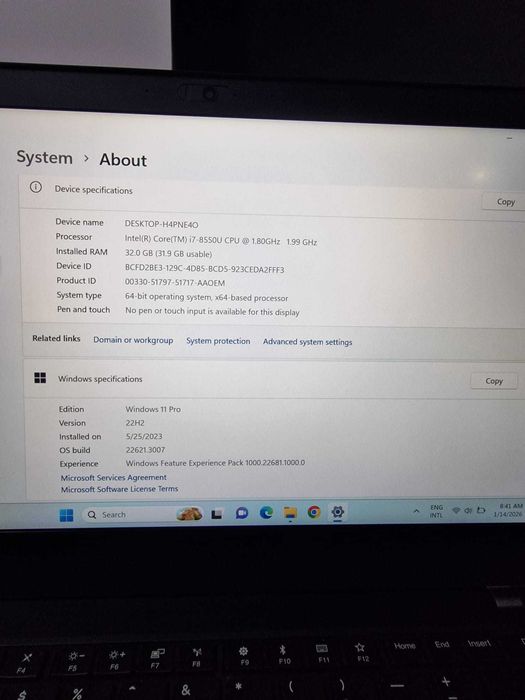 Laptop Lenovo Thinkpad T480 i7 gen 8 32 GB RAM Windows 11 Pro