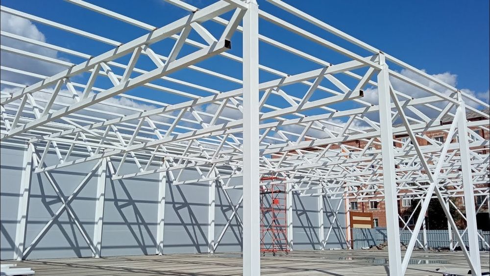 Прогон ферма металлоконструкции Навес