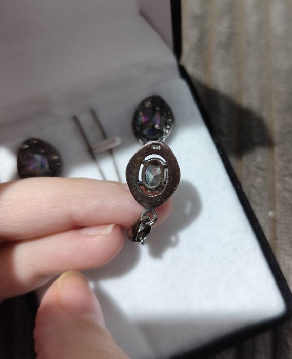 Set argint cu marcasite