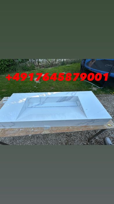 Vând lavoar din gresie tip cascadă  dimensiuni 120/47/15 ,nou!