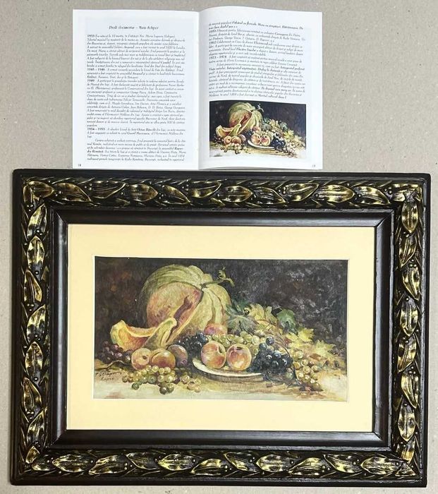 Toader Schipor Tablou Fructe de toamnă + album, pictura ulei rama lemn