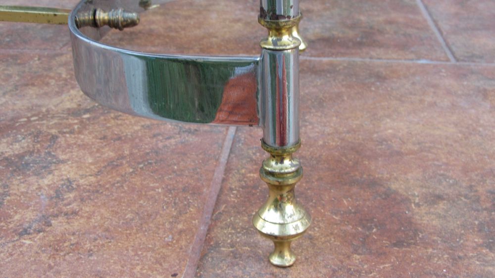 Masuta cafea absolut deosebita alama,inox,sticla vintage anii 70 patin