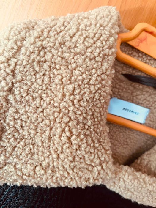 Haina de iarnă, piele si blana sintetica, Reserved, mar. M, femei