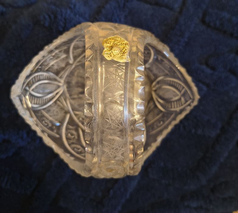Coș cristal Vitrometan Mediaș, cu etichetă originală