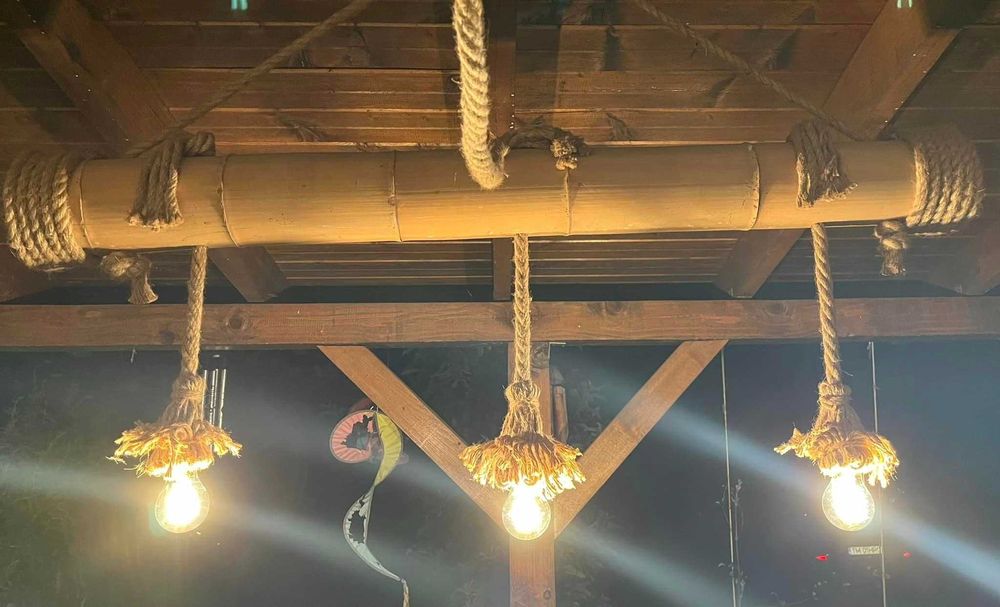 Lustra bambus, 120 cm, bambus 16 cm