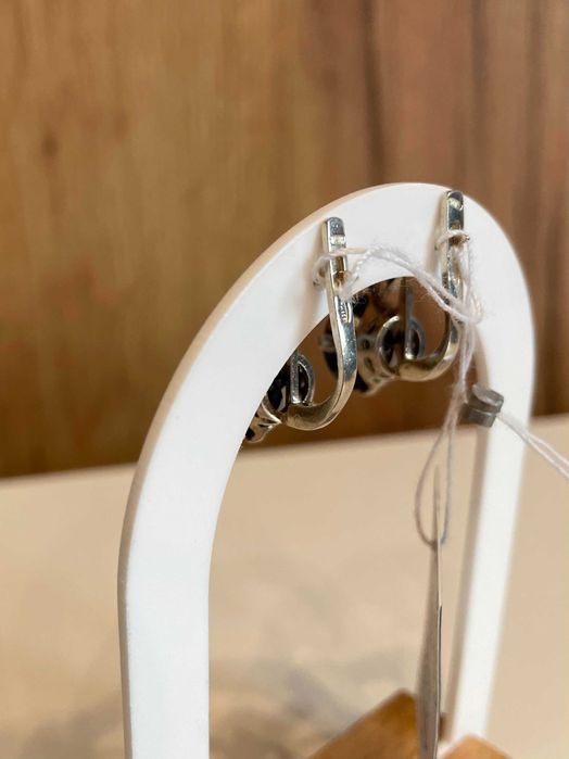 Сребърни обеци с инкрустации – проба 925 | 10,01 гр. - Нови!