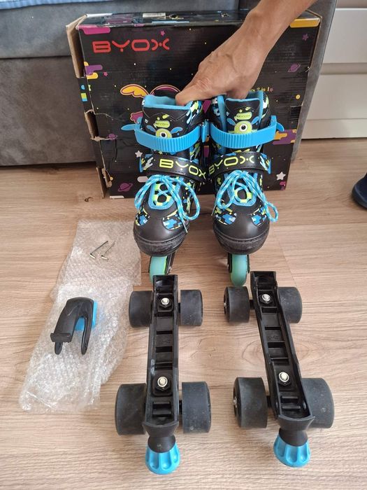 Продавам Детски ролери-кънки 2в1 Byox, Zax M, 34-37, син