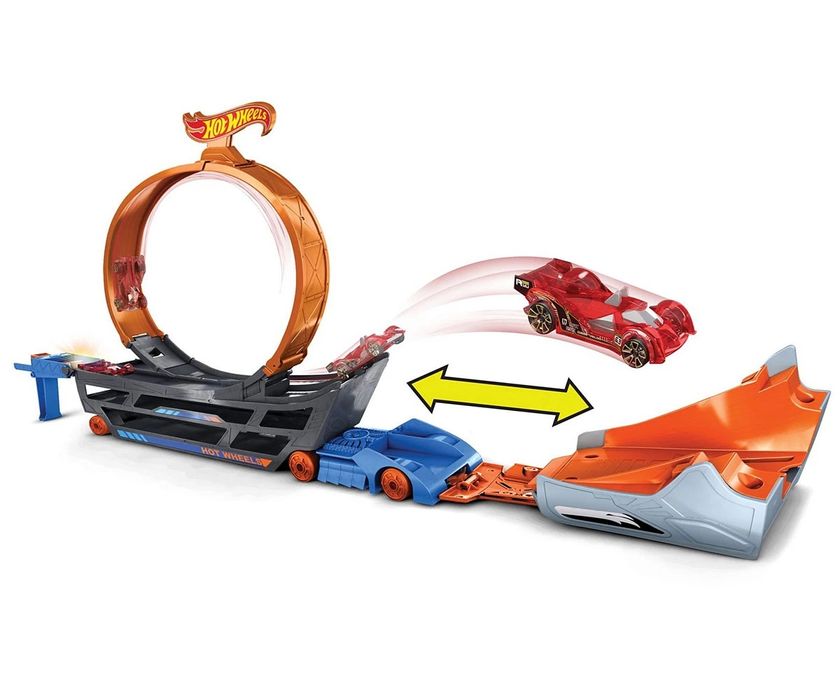 Hot Wheels - Игрален комплект Транспортьор с писта и количка