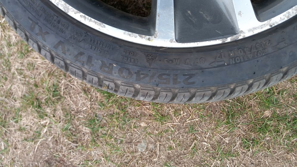 Jante aluminiu +anvelope M+S Continental  215/40/R17,Passat,golf,polo