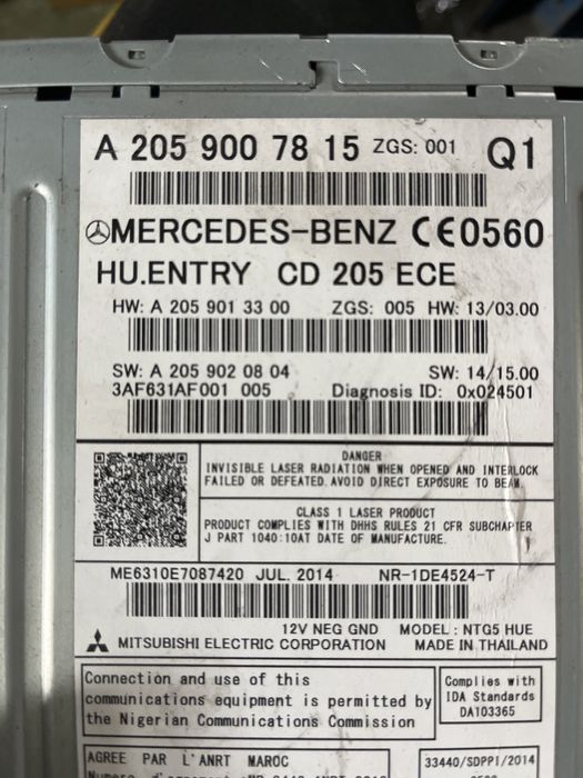 Unitate radio navigatie Mercedes C W205