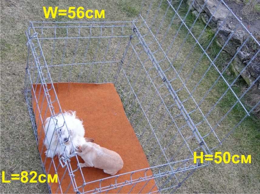 за кучета КЛЕТКА 82-56-см, метална, СГЪВАЕМА. Подходяща е за средни