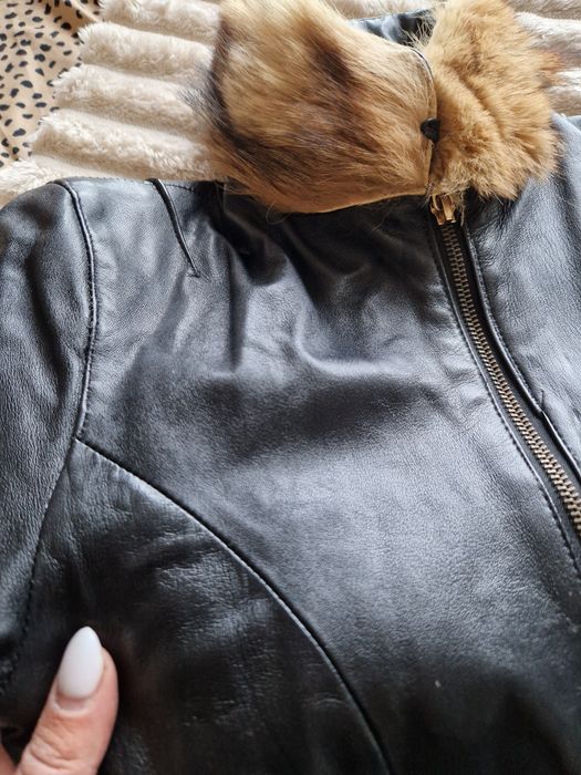 Дамско яке естествена кожа и косъм