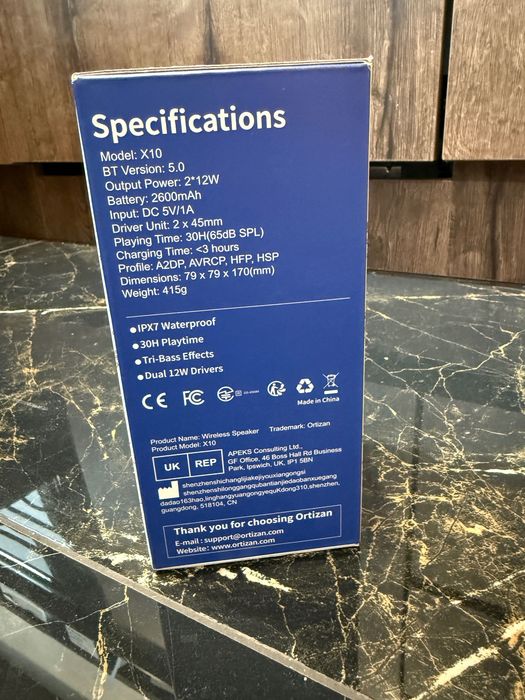 Преносима Bluetooth тонколона Ortizan с ритмични светлини