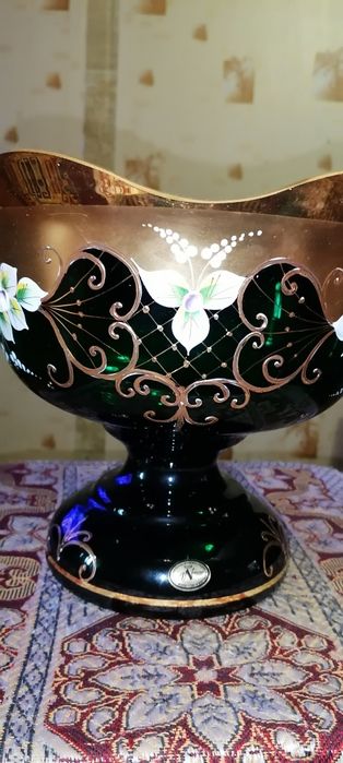 Фруктница - Чехия богемское стекло оригинал