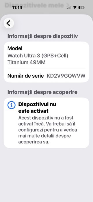 Apple watch-uri NOI, neactivate. Model: SE2/SE3, seria 10/11, ULTRA 3