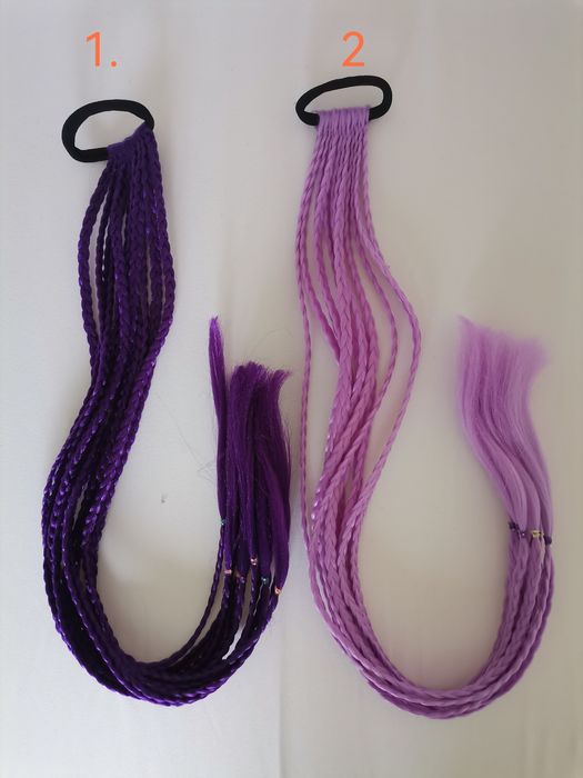 Африкански Цветни плитки с ластик  и кичури с клипси