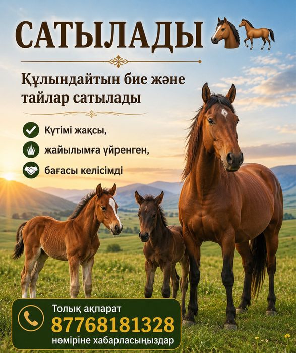 Сатамын құлындайтын бие және тайлар