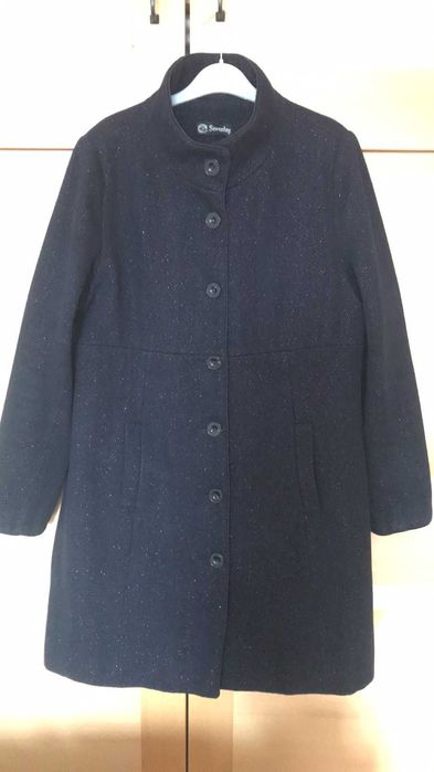 Дамско зимно черно вълнено палто Scarabey, 75% вълна, размер М