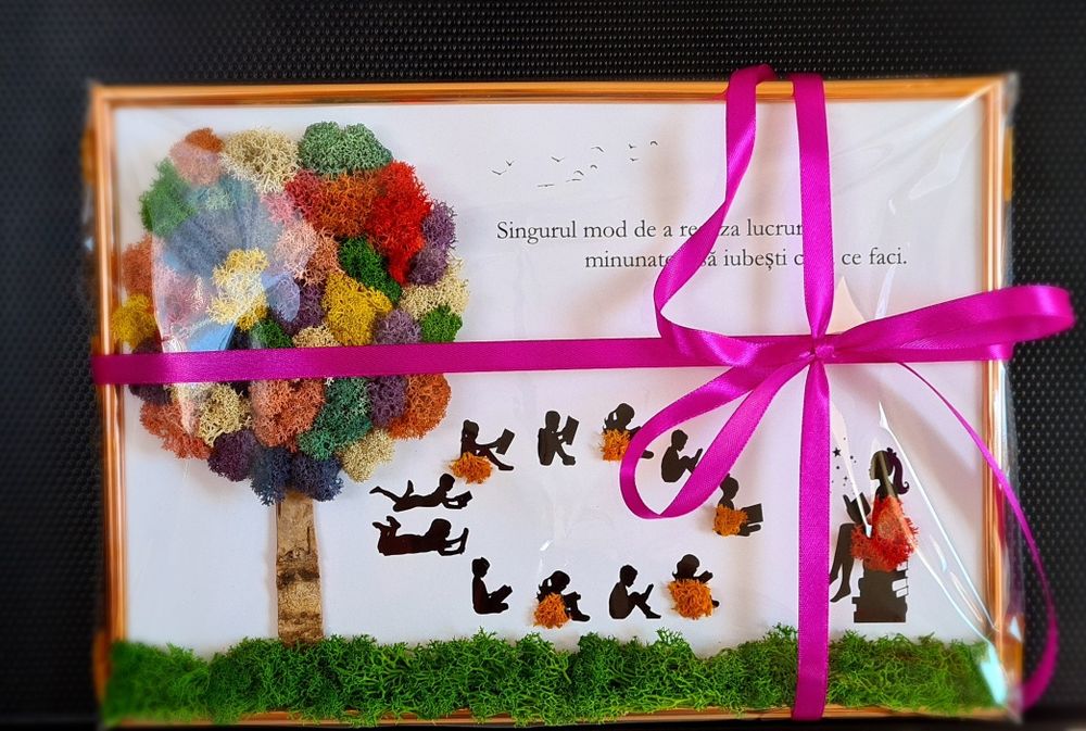 Tablou cu licheni nasi/ scoala/ handmade