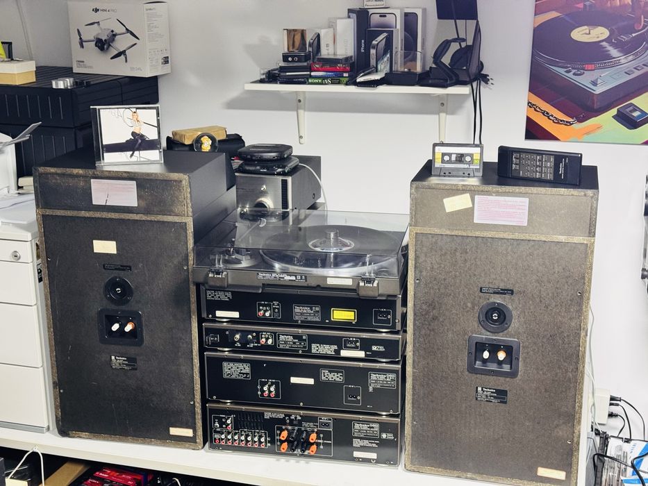 Linie audio TECHNICS-boxe, pick-up, amplificator, deck,CD-player,tuner