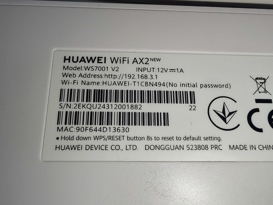 Router internet wireless Huawei WS7001 AX2 WiFi 6 Gigabit Dual Band