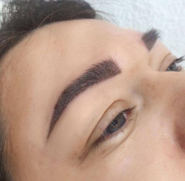 Растушовка татуаж перманентный макияж бровей