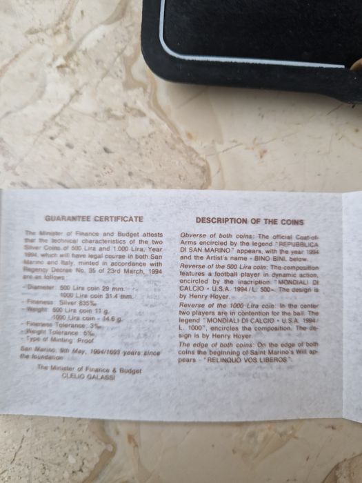 Сребърни монети световното по футбол в САЩ 1994г