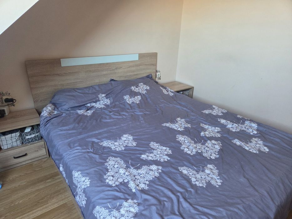 Спален комплект- спалня+матрак, 2нощни шкафчета и гардероб