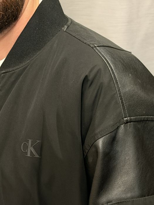 Мъжко бомбър яке с кожа Calvin Klein