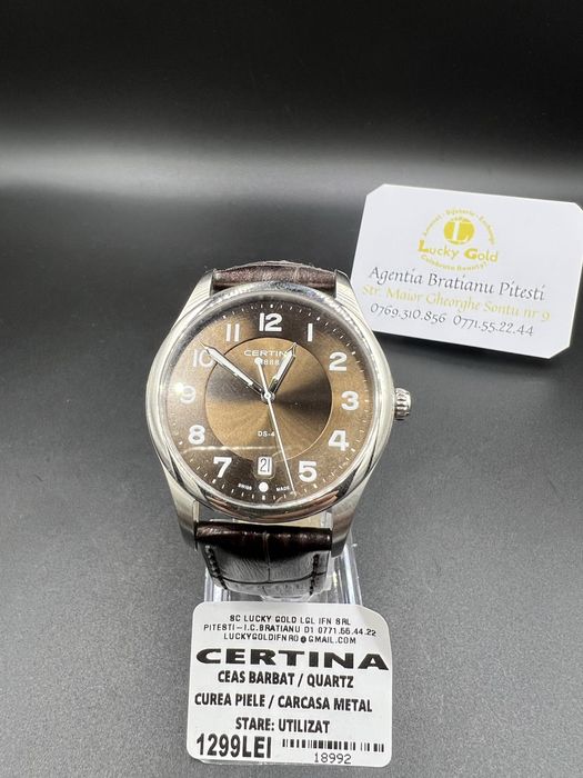 Ceas Certina quartz, curea piele cod 18992