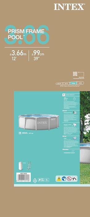 Басейн Intex 366cm X 99cm + стълба и помпа