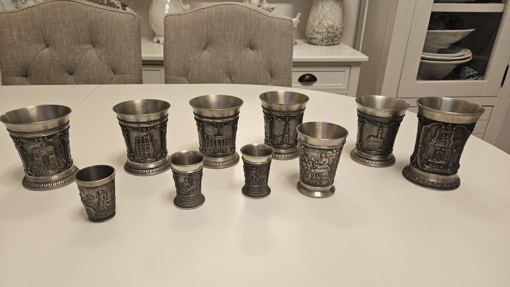 Ser pahare și farfurie zinc