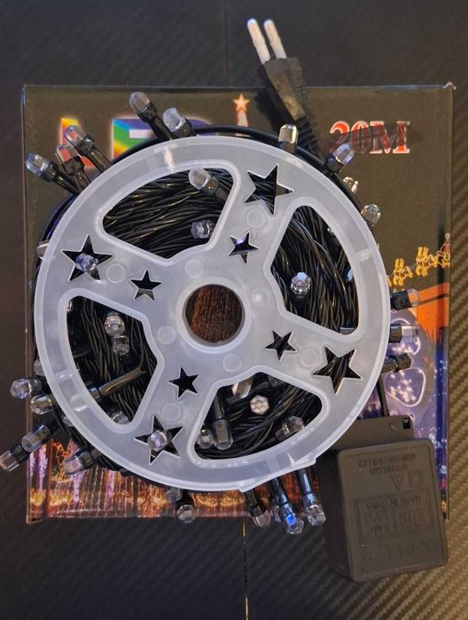 Instalatie de Craciun Rola 10m/50m Multicolor/Alb/Galben