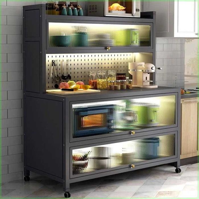 Кухонный сервант/Шкаф для хранения/Сервант с откидной дверцей вверх