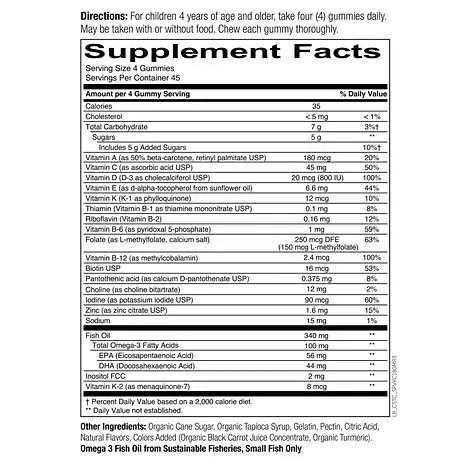 Американские мультивитамины+ omega 3 для детей 180шт