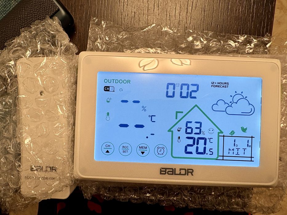 Statie meteo wireless BALDR cu senzor exterior si ceas DCF