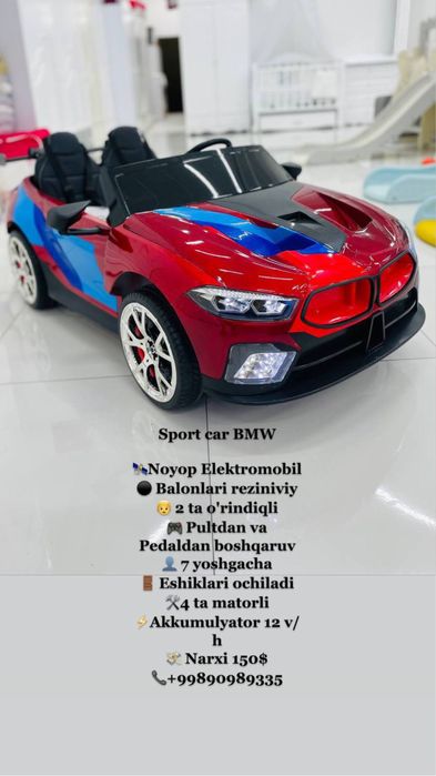 Bolalar mashinasi elektromobil xolati ideal kop yurmagan.