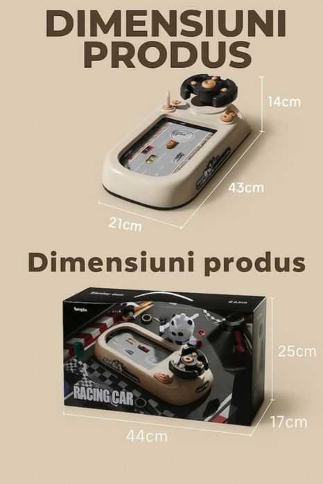 Consola jocuri de curse pentru copii,volan de curse de masini Stem Cog