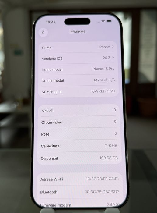 iPhone 16 Pro E-Sim Preț 3000 lei fix