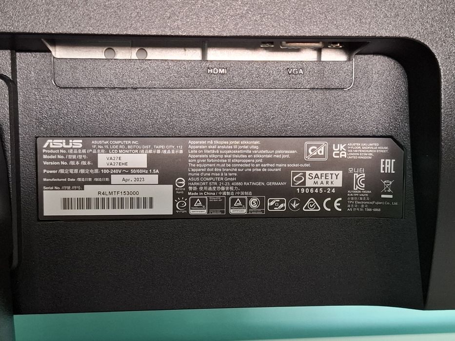 Monitor Asus VA27EHE  IPS (ca nou)