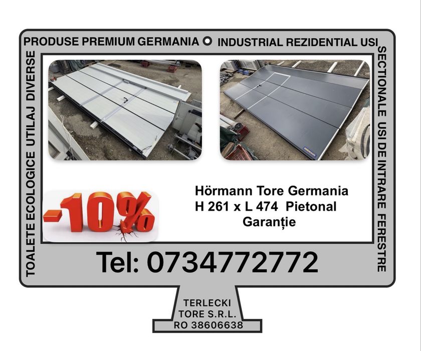USA SECTIONALA INDUSTRIALA Hormann hala garaj fH 261 x L 474 Garantie