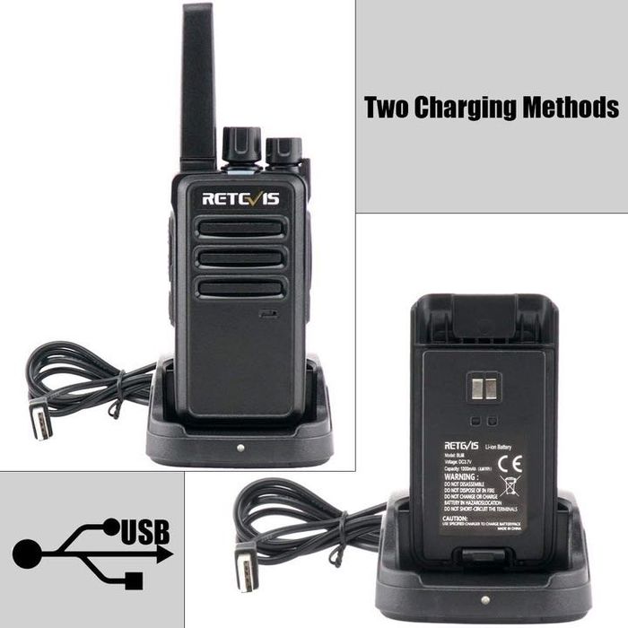 Statii radio emisie receptie Retevis RT668, VOX, casti, pachet 2 buc,Negru,sigilat