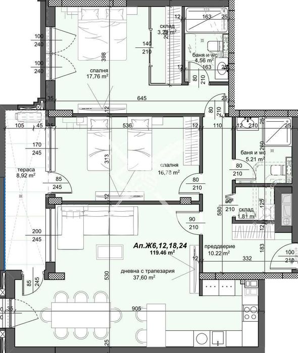 Тристаен апартамент в кв.Тракия 435-15582