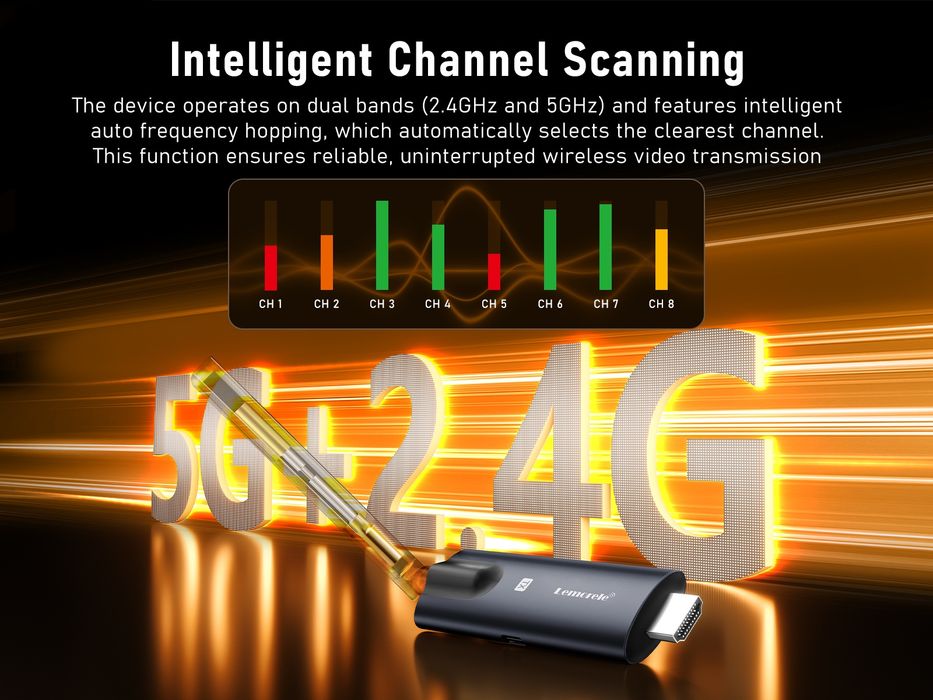 Wireless Video Extender HDMI 200m, 1080P 60Hz, WiFi 5G (1 TX + 1 RX)